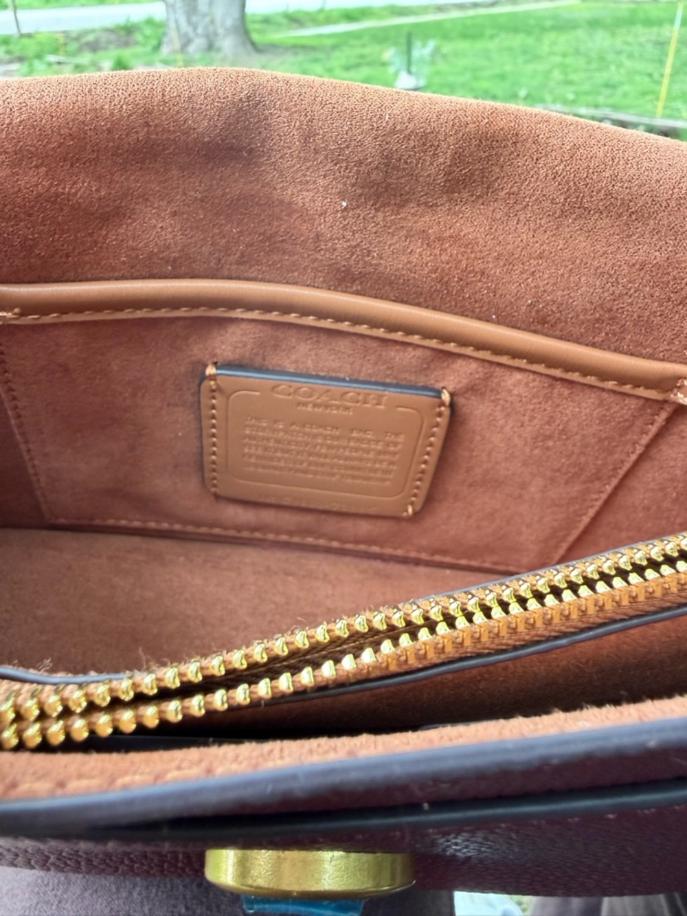 Coach Pebbled Leather Crossbody in Burgundy with Gold Hardware - Picture 6 of 8